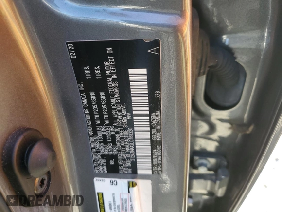 2020 Lexus RX 350 with VIN 2T2AZMAA2LC168320, listed as a Copart auction lot 51494485 with 51,797 mi miles and Non Repairable. Bid and sale history available at DreamBid. Image 15.
