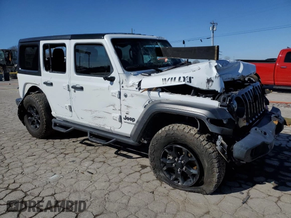 2020 Jeep Wrangler Unlimited Willys with VIN 1C4HJXDN4LW169762, listed as a Copart auction lot 48365065 with 34,823 mi miles and Salvage title. Bid and sale history available at DreamBid. Image 4.