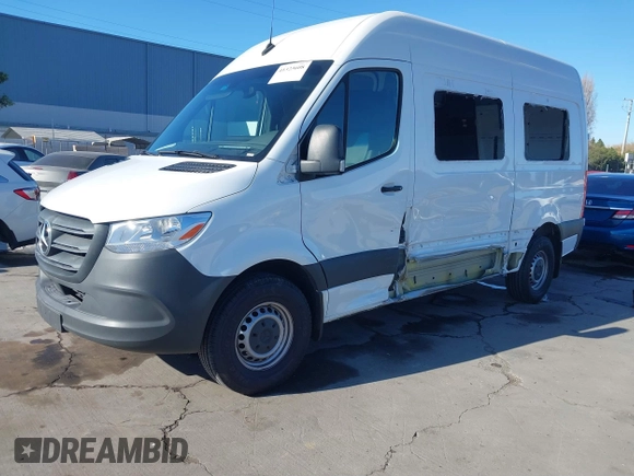 2022 Mercedes-Benz Sprinter Cargo Cargo with VIN W1Y40BHY2NT107852, listed as a IAAI auction lot 41323608 with 27,397 mi miles and . Bid and sale history available at DreamBid. Image 2.