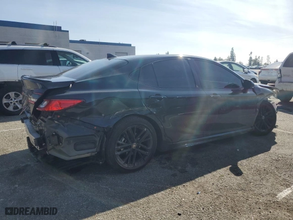 2025 Toyota Camry LE with VIN 4T1DAACK3SU042848, listed as a Copart auction lot 45586075 with 10,598 mi miles and Salvage Title. Bid and sale history available at carsss.com. Image 3.