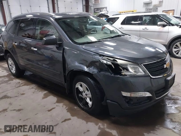 2013 Chevrolet Traverse LS with VIN 1GNKVFED2DJ239436, listed as a IAAI auction lot 41116589 with 120,161 mi miles and . Bid and sale history available at DreamBid. Image 1.