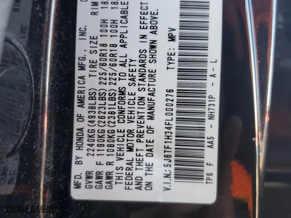 2015 Honda Crosstour EX with VIN 5J6TF1H34FL000276, listed as a Copart auction lot 45092635 with 99,110 mi miles and Clean Title. Bid and sale history available at carsss.com. Image 13.