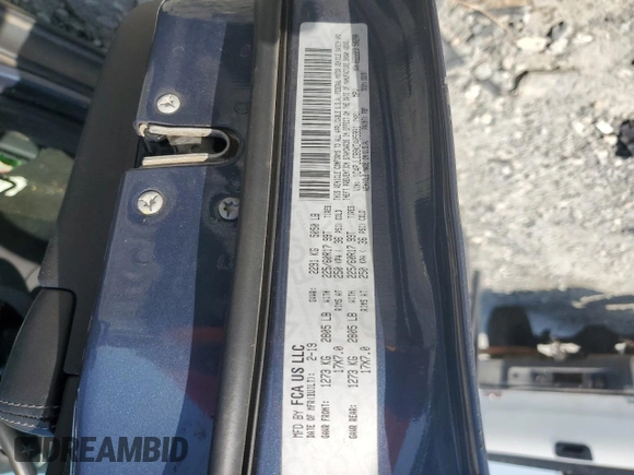 2019 Jeep Cherokee Latitude with VIN 1C4PJLCB9KD405991, listed as a Copart auction lot 56680625 with 123,008 mi miles and Salvage title. Bid and sale history available at DreamBid. Image 13.