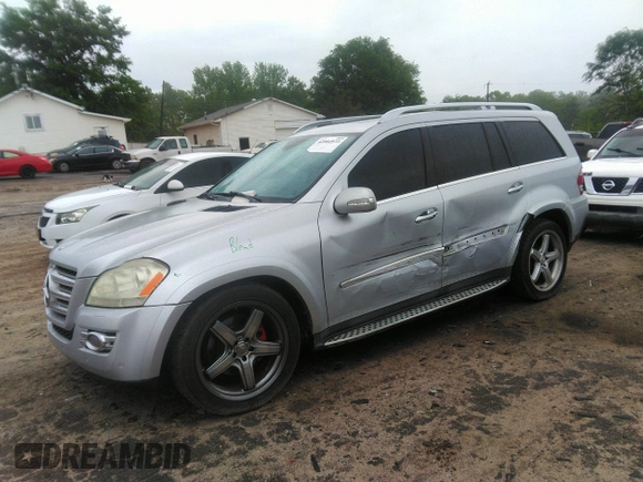2008 Mercedes-Benz GL-Class 5.5L with VIN 4JGBF86E88A389514, listed as a IAAI auction lot 42084973 with 162,662 mi miles. Bid and sale history available at carsss.com. Image 2.