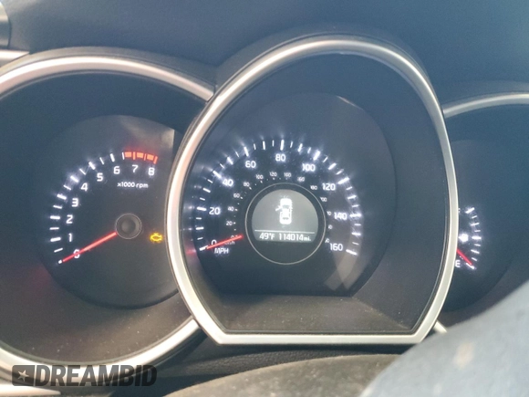 2015 Kia Optima LX with VIN 5XXGM4A7XFG481386, listed as a Copart auction lot 52100085 with 114,014 mi miles and Clean Title. Bid and sale history available at carsss.com. Image 9.