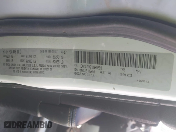2017 Jeep Cherokee Sport с VIN 1C4PJLAB6HW669069, выставлен на аукционе IAAI как лот 42271638 с пробегом 270 174 миль миль и . История ставок и продаж доступна на DreamBid. Изображение 9.