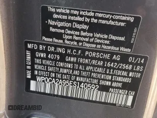 2014 Porsche 911 Carrera with VIN WP0CA2A95ES140592, listed as a Copart auction lot 78244214 with 50,166 mi miles and Salvage Title. Bid and sale history available at carsss.com. Image 14.
