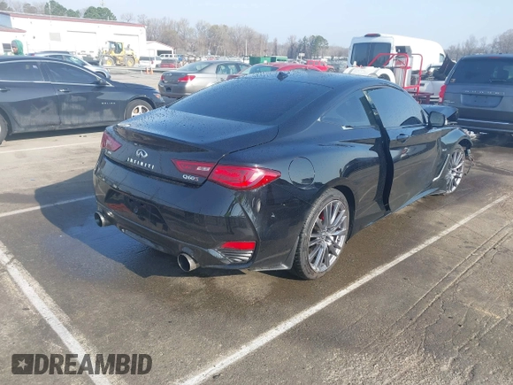 2017 Infiniti Q60 Red Sport 400 with VIN JN1FV7EL1HM700124, listed as a IAAI auction lot 41789570 with 140,841 mi miles and . Bid and sale history available at carsss.com. Image 4.