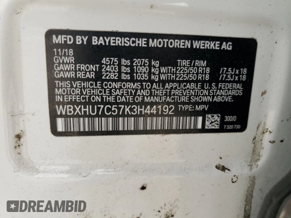 2019 BMW X1 sDrive28i with VIN WBXHU7C57K3H44192, listed as a Copart auction lot 49882335 with 79,350 mi miles and Salvage Title. Bid and sale history available at carsss.com. Image 13.