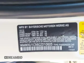 2016 MINI Hardtop 4 Door with VIN WMWXU1C56G2D10605, listed as a IAAI auction lot 42411431 with 35,367 mi miles and . Bid and sale history available at DreamBid. Image 9.