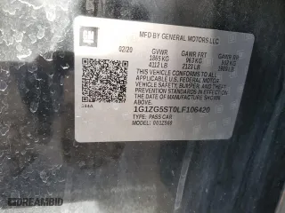 2020 Chevrolet Malibu RS with VIN 1G1ZG5ST0LF106420, listed as a Copart auction lot 41529515 with 102,338 mi miles and Salvage Title. Bid and sale history available at carsss.com. Image 13.