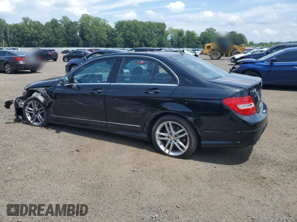 2013 Mercedes-Benz C 300 Sport with VIN WDDGF8AB9DR281282, listed as a Copart auction lot 62653125 with 128,227 mi miles and Salvage title. Bid and sale history available at DreamBid. Image 2.
