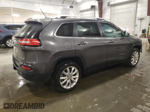 2014 Jeep Cherokee Limited with VIN 1C4PJLDS9EW241374, listed as a Copart auction lot 61048025 with 77,697 mi miles and Salvage title. Bid and sale history available at DreamBid. Image 3.