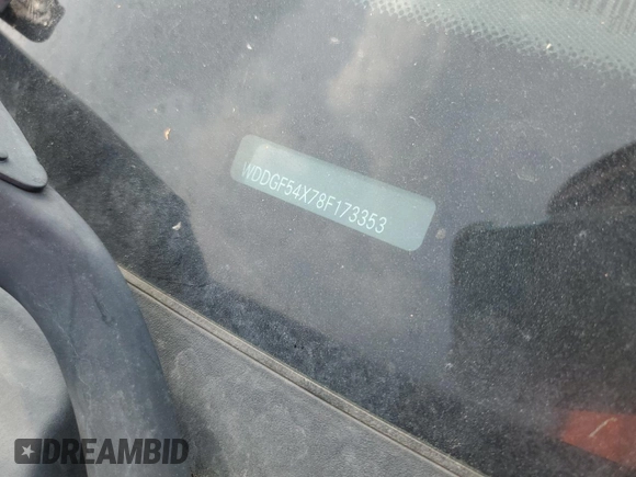 2008 Mercedes-Benz C 300 Sport with VIN WDDGF54X78F173353, listed as a Copart auction lot 59357975 with Not provided miles and Salvage title. Bid and sale history available at DreamBid. Image 13.