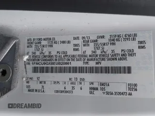 2014 Ford Escape SE with VIN 1FMCU9GX8EUB20861, listed as a IAAI auction lot 42711534 with Not provided miles and . Bid and sale history available at DreamBid. Image 9.