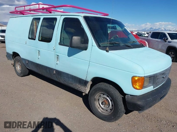 2003 Ford Econoline Cargo with VIN 1FTRE14223HB81747, listed as a IAAI auction lot 41691621 with 132,844 mi miles and . Bid and sale history available at DreamBid. Image 1.