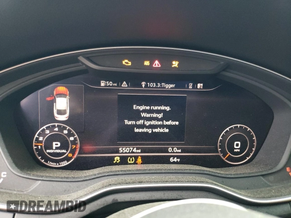 2018 Audi A5 Sportback Premium Plus with VIN WAUBNCF53JA009993, listed as a Copart auction lot 43005983 with 55,074 mi miles. Bid and sale history available at carsss.com. Image 9.