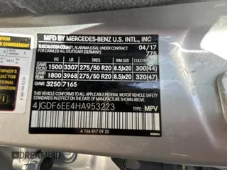 2017 Mercedes-Benz GLS 450 with VIN 4JGDF6EE4HA953223, listed as a Copart auction lot 62134035 with 67,209 mi miles and Clean title. Bid and sale history available at DreamBid. Image 10.