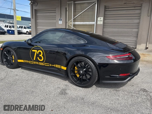 2019 Porsche 911 GT3 with VIN WP0AC2A97KS149212, listed as a Copart auction lot 46610435 with 2,806 mi miles and Salvage Title. Bid and sale history available at carsss.com. Image 3.
