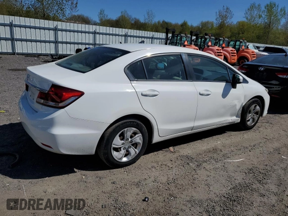 2014 Honda Civic Sedan LX with VIN 2HGFB2F57EH509316, listed as a Copart auction lot 55351175 with 180,061 mi miles and Clean Title. Bid and sale history available at carsss.com. Image 3.