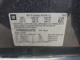 2016 Chevrolet Silverado 1500 LT with VIN 1GCRCREC0GZ232755, listed as a IAAI auction lot 41459604 with 131,600 mi miles. Bid and sale history available at carsss.com. Image 9.