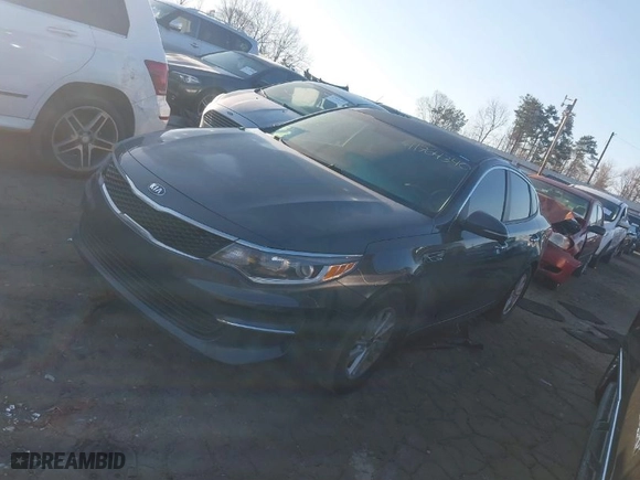 2018 Kia Optima LX with VIN KNAGT4L36J5232672, listed as a IAAI auction lot 41764340 with 168,156 mi miles. Bid and sale history available at carsss.com. Image 2.
