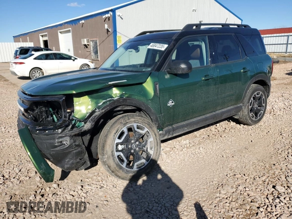 2024 Ford Bronco Sport Outer Banks z VIN 3FMCR9C66RRF41392, wystawiony jako Copart lot #46847235 z przebiegiem 385 mil mil oraz Szkoda całkowita • Salvage title. Historia ofert i sprzedaży dostępna na DreamBid. Obrazek 1.