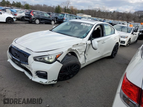 2017 Infiniti Q50 Red Sport 400 with VIN JN1FV7AR9HM870161, listed as a Copart auction lot 84621624 with 68,890 mi miles and Salvage title. Bid and sale history available at DreamBid. Image 1.