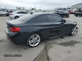 2015 BMW 2 Series 228i with VIN WBA1F5C56FV257079, listed as a Copart auction lot 43387125 with 155,027 mi miles and Salvage Title. Bid and sale history available at carsss.com. Image 3.
