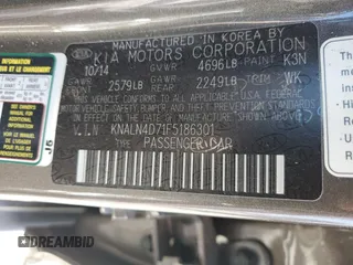 2015 Kia Cadenza Premium with VIN KNALN4D71F5186301, listed as a Copart auction lot 75397644 with 142,478 mi miles and Salvage Title. Bid and sale history available at carsss.com. Image 12.