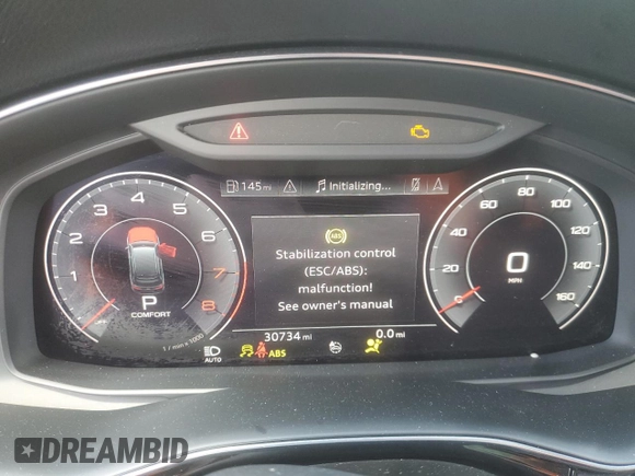 2020 Audi Q7 Premium with VIN WA1AJAF7XLD008996, listed as a Copart auction lot 55424545 with 30,734 mi miles and Salvage title. Bid and sale history available at DreamBid. Image 9.