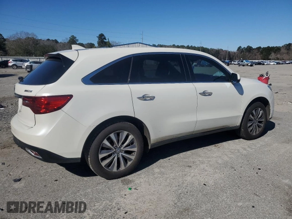 2015 Acura MDX Tech Pkg with VIN 5FRYD3H4XFB013234, listed as a Copart auction lot 46195785 with 156,628 mi miles and Salvage Title. Bid and sale history available at carsss.com. Image 3.