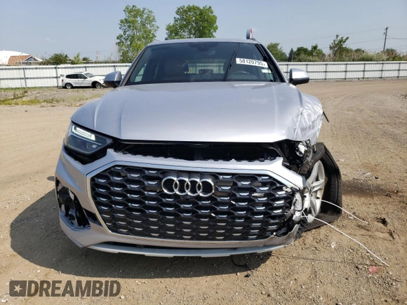 2022 Audi Q5 Premium with VIN WA1ABAFY4N2086369, listed as a Copart auction lot 58120795 with 37,756 mi miles and Salvage title. Bid and sale history available at DreamBid. Image 5.