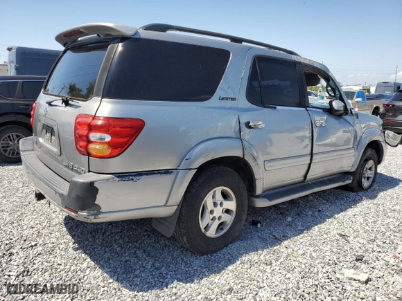 2001 Toyota Sequoia Limited with VIN 5TDBT48A21S008829, listed as a Copart auction lot 49553465 with 0 mi miles and Salvage Title. Bid and sale history available at carsss.com. Image 3.