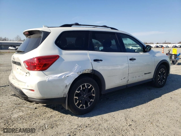 2019 Nissan Pathfinder S with VIN 5N1DR2MM2KC640448, listed as a Copart auction lot 89297665 with 85,261 mi miles and Salvage Title. Bid and sale history available at carsss.com. Image 3.