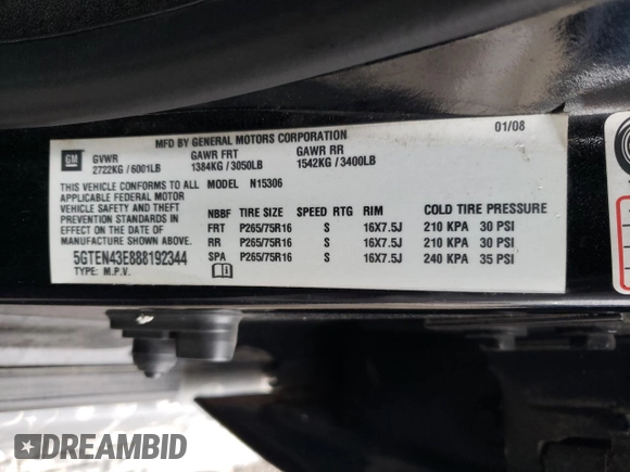 2008 Hummer H3 SUV Luxury with VIN 5GTEN43E888192344, listed as a Copart auction lot 84452414 with 149,666 mi miles and Salvage Title. Bid and sale history available at carsss.com. Image 13.