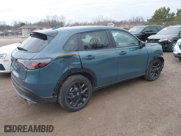 2024 Honda HR-V Sport with VIN 3CZRZ2H59RM757444, listed as a IAAI auction lot 41611611 with 13,605 mi miles. Bid and sale history available at carsss.com. Image 4.
