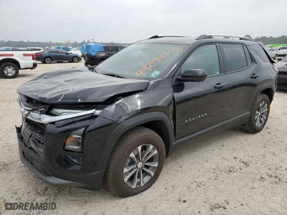 2025 Chevrolet Equinox FWD LT with VIN 3GNAXHEG2SL138916, listed as a Copart auction lot 49294905 with 2,200 mi miles and Salvage Title. Bid and sale history available at carsss.com. Image 1.