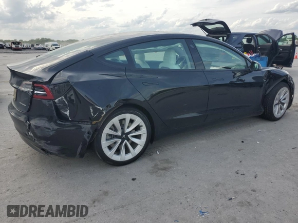 2021 Tesla Model 3 Long Range with VIN 5YJ3E1EB6MF980646, listed as a Copart auction lot 54137115 with 34,690 mi miles and Salvage Title. Bid and sale history available at carsss.com. Image 3.