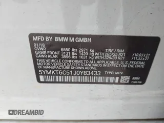2018 BMW X5 M z VIN 5YMKT6C51J0Y83433, wystawiony jako IAAI lot #42483867 z przebiegiem 59 444 mil mil oraz . Historia ofert i sprzedaży dostępna na DreamBid. Obrazek 9.