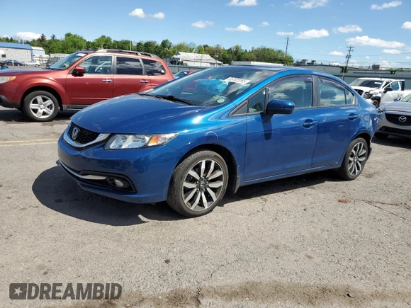 2015 Honda Civic EX-L with VIN 2HGFB2F90FH546468, listed as a Copart auction lot 55102285 with 155,412 mi miles and Salvage Title. Bid and sale history available at DreamBid. Image 1.
