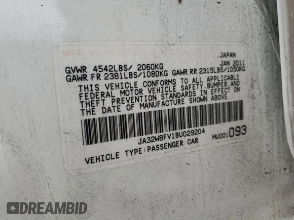 2011 Mitsubishi Lancer Evolution GSR with VIN JA32W8FV1BU029204, listed as a Copart auction lot 43207865 with 173,345 mi miles and Salvage Title. Bid and sale history available at carsss.com. Image 14.