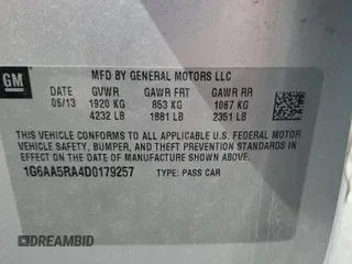 2013 Cadillac ATS with VIN 1G6AA5RA4D0179257, listed as a Copart auction lot 54173405 with 197,717 mi miles and Salvage title. Bid and sale history available at DreamBid. Image 12.