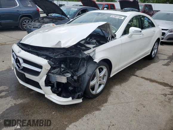 2014 Mercedes-Benz CLS-Class CLS 550 with VIN WDDLJ9BB7EA103615, listed as a Copart auction lot 57481104 with 70,321 mi miles and Salvage Title. Bid and sale history available at carsss.com. Image 1.