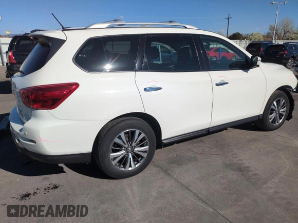 2018 Nissan Pathfinder S with VIN 5N1DR2MM0JC642391, listed as a Copart auction lot 53089395 with 91,571 mi miles and Salvage Title. Bid and sale history available at DreamBid. Image 3.