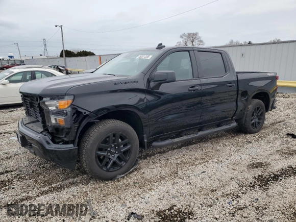 2024 Chevrolet Silverado 1500 Custom with VIN 3GCPDBEK8RG158264, listed as a Copart auction lot 46501385 with 2,382 mi miles and Salvage Title. Bid and sale history available at DreamBid. Image 1.