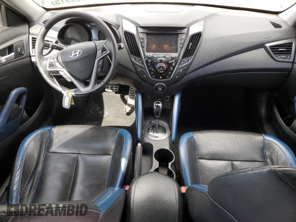 2013 Hyundai Veloster Turbo with VIN KMHTC6AE1DU124502, listed as a Copart auction lot 46489915 with 143,526 mi miles and Salvage title. Bid and sale history available at DreamBid. Image 8.
