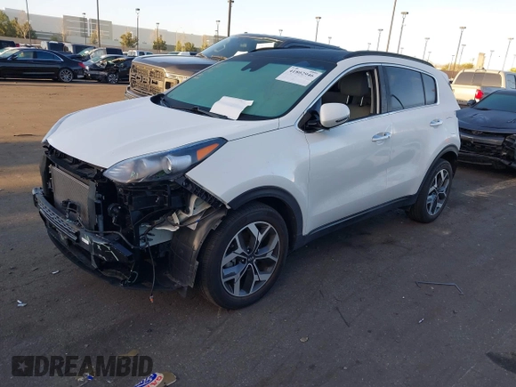 2021 Kia Sportage EX с VIN KNDPN3AC2M7854124, выставлен на аукционе IAAI как лот 41802946 с пробегом 27 420 миль миль и . История ставок и продаж доступна на DreamBid. Изображение 2.