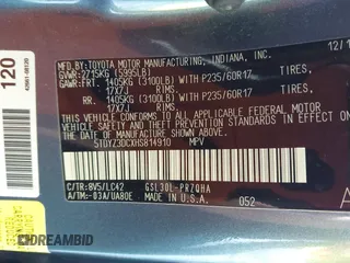2017 Toyota Sienna XLE Auto Access Seat with VIN 5TDYZ3DCXHS814910, listed as a IAAI auction lot 41700845 with 110,701 mi miles and . Bid and sale history available at DreamBid. Image 9.