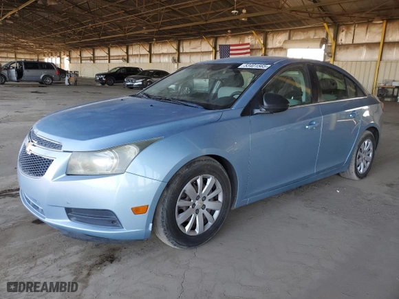 2011 Chevrolet Cruze LS with VIN 1G1PC5SH8B7220821, listed as a Copart auction lot 53401565 with 162,327 mi miles and Clean Title. Bid and sale history available at carsss.com. Image 1.